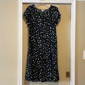 Christopher & Banks  Black White Polka Dot Dress 14